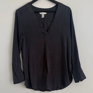 Women's Dark Grey V-Neck Blouse